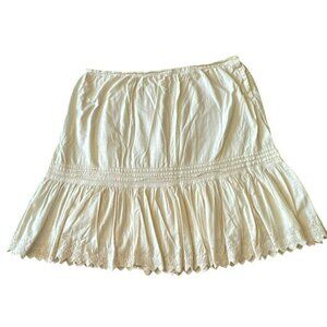 Ralph Lauren Polo Jeans Co Skirt Size 14 Eyelet Lace Cottagecore Boho Bohemian
